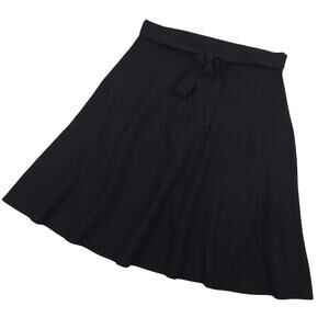 Caroll Classic Womens Wool Blend Midi Skirt Sz 44 Black Old Money Flowy NWT $101